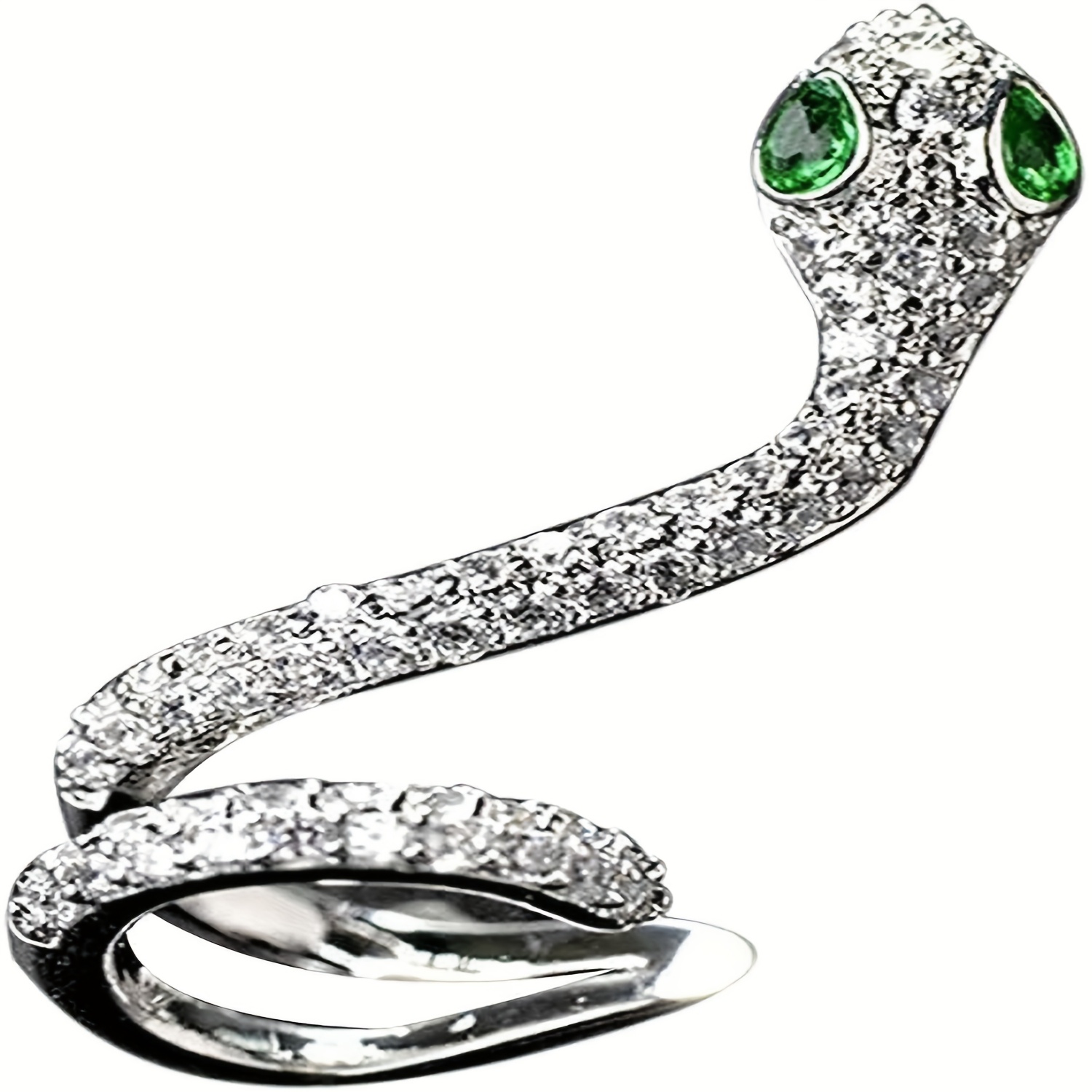 Women's Chunky CZ Cartilage Stud Earrings with Green Cubic Zirconia